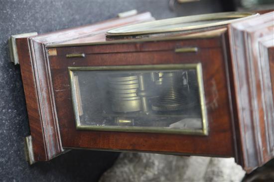 A late 18th century mahogany table clock, Thomas Rogers, London, height 17.75in.